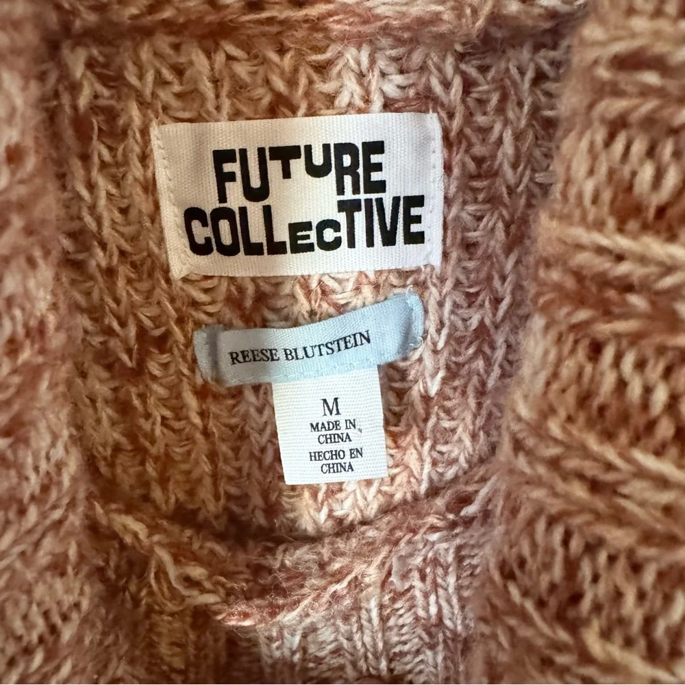 Future Collective Marled Turtleneck Sweater Pale Rust Size M - Picture 7 of 9